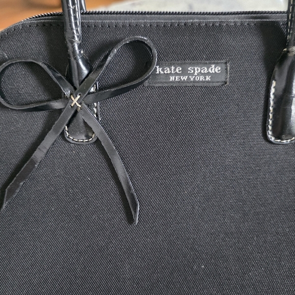 Kate Spade Black Tote with Bow Detail Some Wear And Spillage Inside Lower Price - Picture 1 of 15